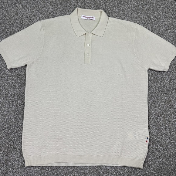 Orlebar Brown Maranon classic fit mercerised cotton polo shirt Cream Color XXL